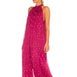 Free People Pink Floral Jumpsuit